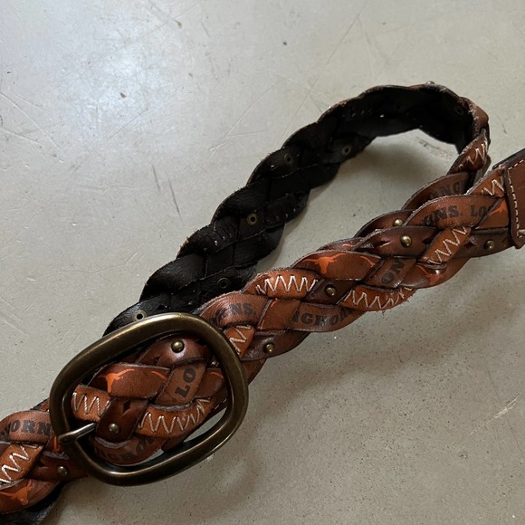 Fossil Accessories - Fossil Texas Longhorns Braided Belt-Vintage - Brown Leather - Medium-40”